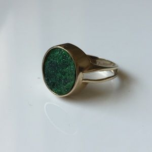 10k gold ring with druzy quartz